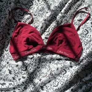 Burgundy Calvin Klein bra